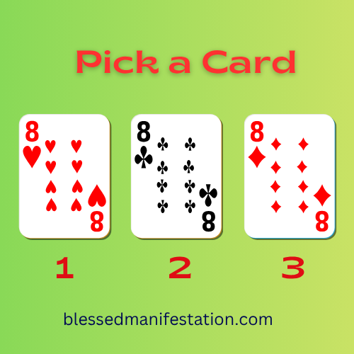 Lion's Gate Portal pick a card image: 8 of hearts (1), 8 of wands (2), or 8 of diamonds (3)