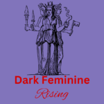 Empowering silhouette of a woman emerging from darkness, symbolizing the rise of the dark feminine energy