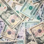 A photo of different denominations of American dollar bills